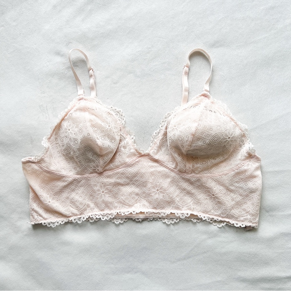 BP Pink Lace Trim Bra with Adjustable Straps XXL